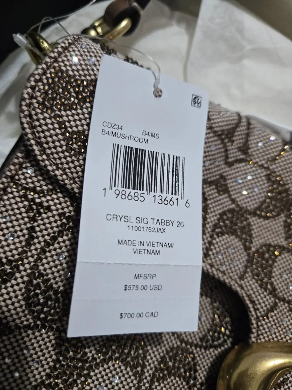 Coach Tabby Shoulder Bag 26 In Crystal Signature Jacquard